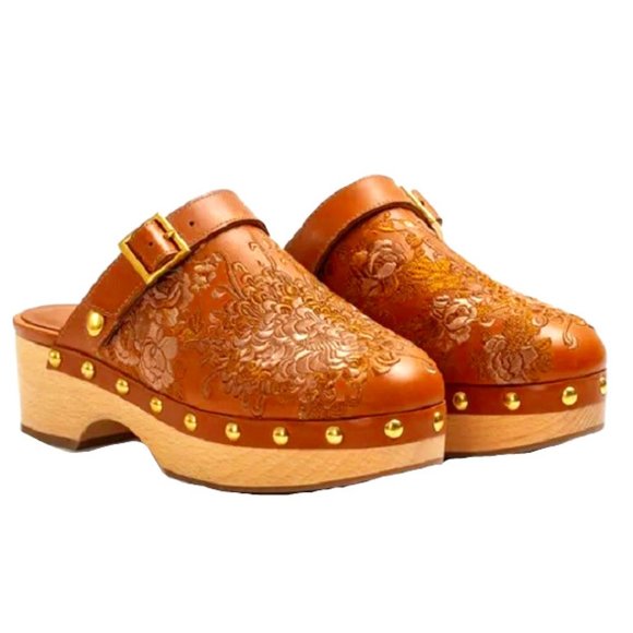 Johnny Was Mono Clog Tonal Slippers, Brown - JWS7722-6 - Picture 1 of 3